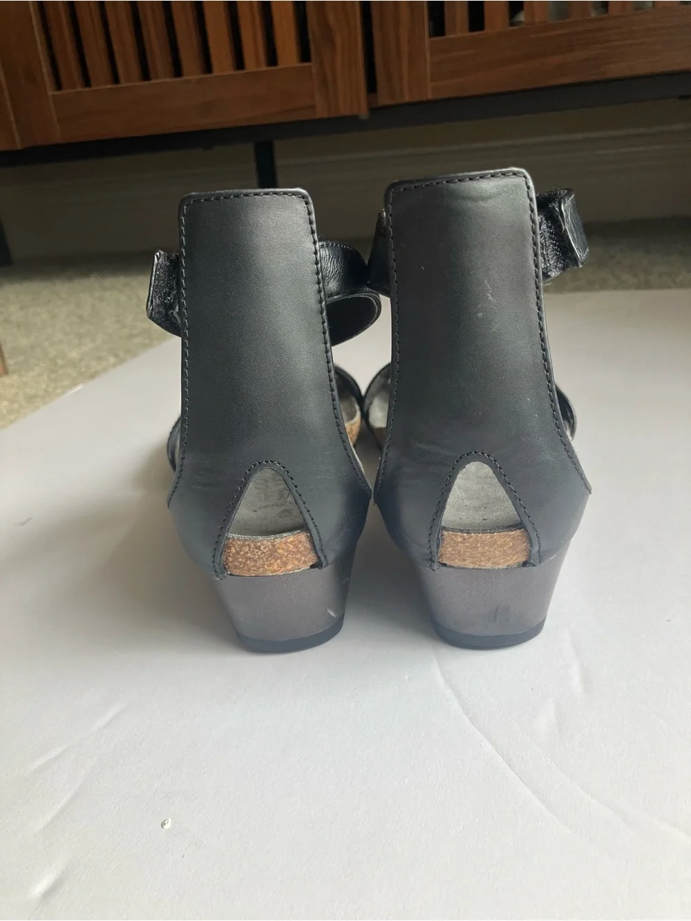 Naot Pixie Wedge Sandals Black 40